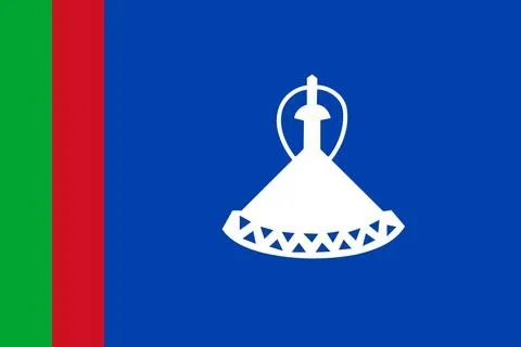 Flag of Lesotho (1966 1987) Illustrazione stock