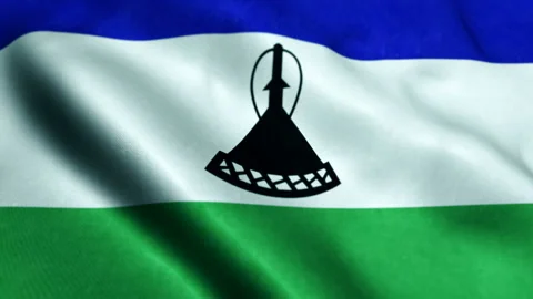 Flag of Lesotho Beautiful 3d animation of the Lesotho flag in loop mode Video stock 226815220