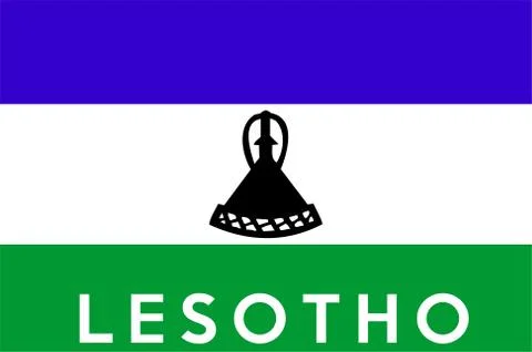Flag of lesotho Illustrazione stock