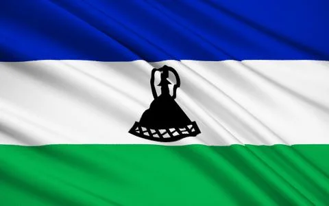 Flag of Lesotho, Maseru Stock Illustration