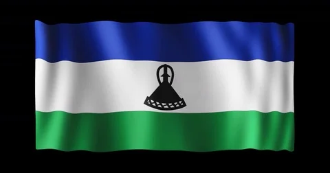 Flag of Lesotho, seamless loop animation Stock Footage 83944725
