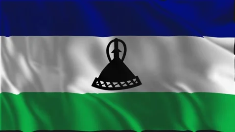 Flag of Lesotho waving slowly Stock-Footage 338131883