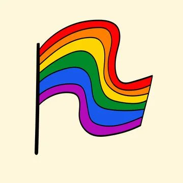 Flag LGBT, doodle style. LGBT icon. Template design, vector illustration. Love Illustrazione stock
