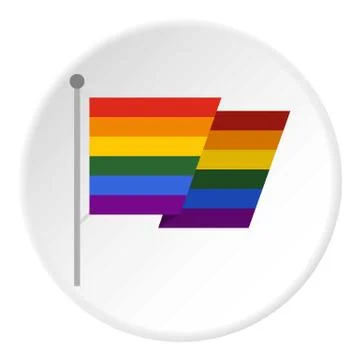 Flag LGBT icon circle Stock Illustration