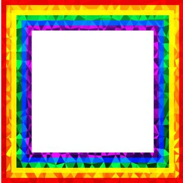 Flag LGBT icon, polygonal squared frame. Template design, vector illustration 스톡 일러스트