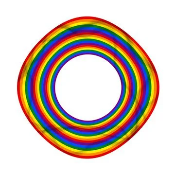 Flag LGBT icon, round frame. Template design, vector illustration. Love wins 스톡 일러스트