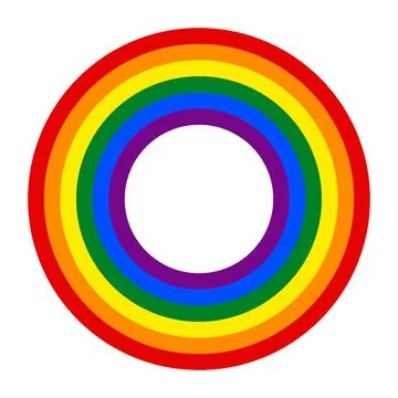 Flag LGBT icon, round frame. Template design, vector illustration. Love wins Stock-Illustration