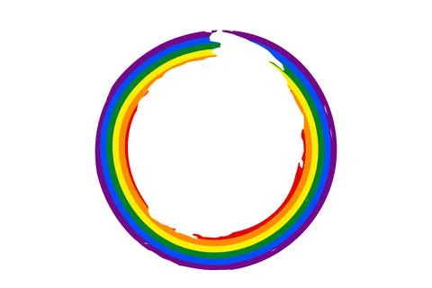 Flag LGBT icon, round frame. Template design, vector illustration. Love wins Stock Illustration