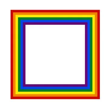 Flag LGBT icon, squared frame. Template design, vector illustration. Love wins Stockillustratie