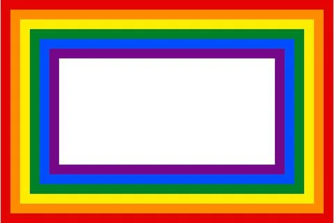 Flag LGBT icon, squared frame. Template design, vector illustration. Love wins 스톡 일러스트