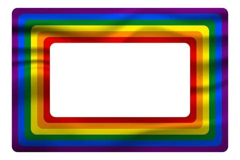 Flag LGBT icon, squared frame. Template design, vector illustration. Love wins Illustrazione stock