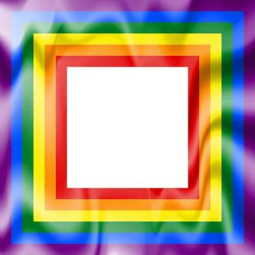 Flag LGBT icon, squared frame. Template design, vector illustration. Love wins Stock Illustration