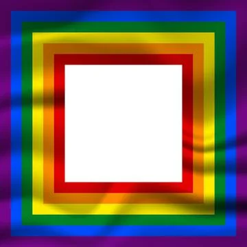 Flag LGBT icon, squared frame. Template design, vector illustration. Love wins 库存插图