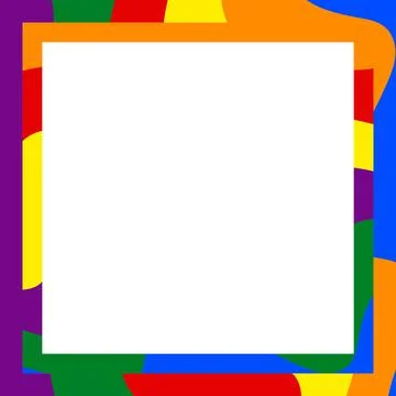 Flag LGBT icon, squared frame. Template design, vector illustration. Love wins 스톡 일러스트