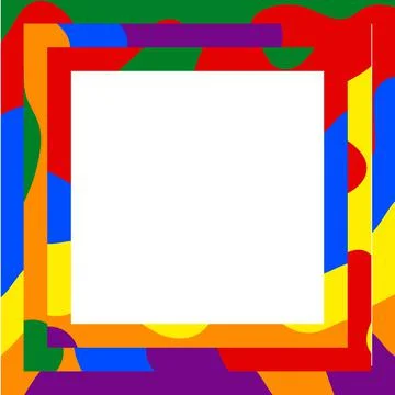 Flag LGBT icon, squared frame. Template design, vector illustration. Love wins 스톡 일러스트