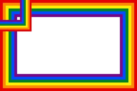 Flag LGBT icons, squared frame. Template border, vector illustration. Love wins Stock Illustration