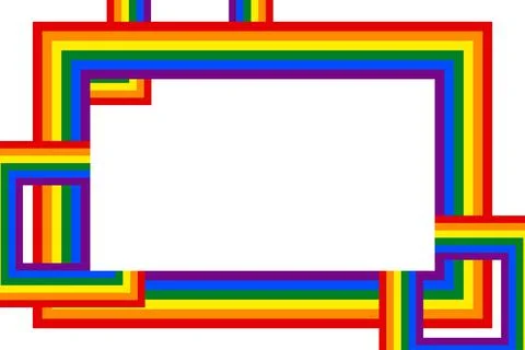 Flag LGBT icons, squared frame. Template border, vector illustration. Love wins Stock Illustration