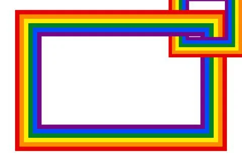 Flag LGBT icons, squared frame. Template border, vector illustration. Love wins Stock Illustration