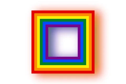 Flag LGBT icons, squared frame. Template border, vector illustration. Love wins Stock Illustration