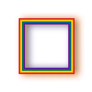 Flag LGBT icons, squared frame. Template border, vector illustration. Love wins Stock Illustration