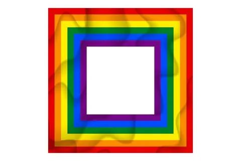 Flag LGBT icons, squared frame. Template border, vector illustration. Love wins Stock Illustration