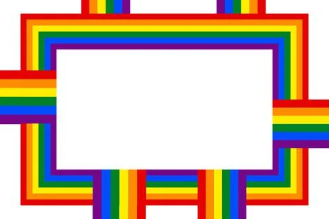 Flag LGBT icons, squared frame. Template border, vector illustration. Love wins Stock Illustration