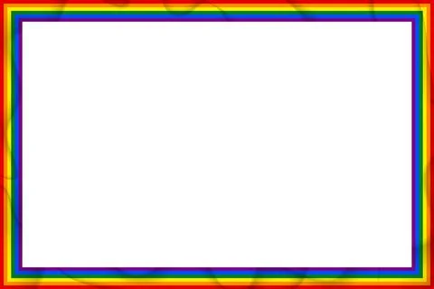 Flag LGBT icons, squared frame. Template border, vector illustration. Love wins Stock Illustration