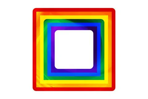 Flag LGBT icons, squared frame. Template border, vector illustration. Love wins Stock Illustration