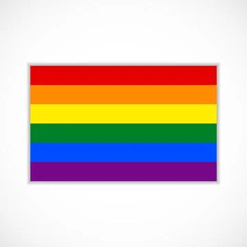 Flag with LGBT or rainbow pride colors isolated on white background. Vector.. 스톡 일러스트
