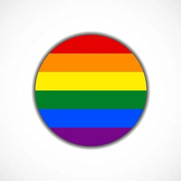 Flag with LGBT or rainbow pride colors isolated on white background. Vector i 스톡 일러스트