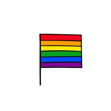 Flag LGBT squared icon, badge or button. Template design, vector illustration Stockillustratie