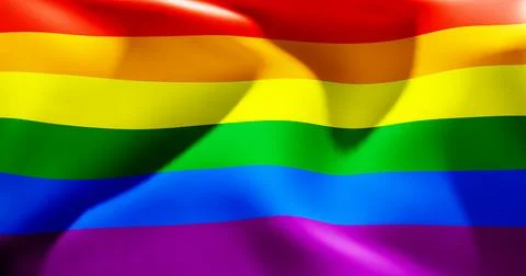 Flag of LGBTQ+ waving high resolution 10K+ size Stock Illustration