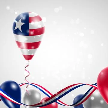Flag of Liberia on balloon Stock Illustration