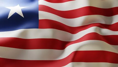Flag of Liberia. Close-Up Stock Illustration