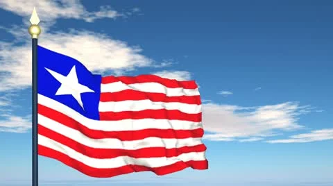 Flag Of Liberia Stock Footage 10719696
