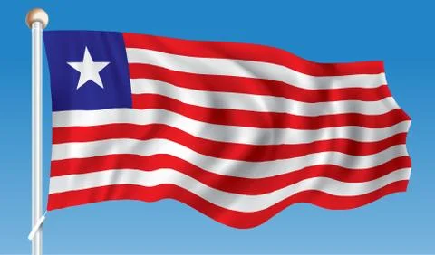 Flag of Liberia Stock Illustration