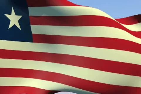 Flag of Liberia NTSC Stock Footage 14507406