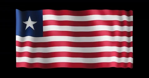 Flag of Liberia, seamless loop animation Stock Footage 83951304