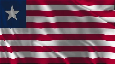 Flag of Liberia waving slowly Video stock 338354864