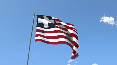 The flag of Liberia Waving on the Wind. Stock-Footage 43058441