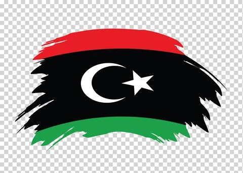 Flag of Libya with distressed paint stroke brush effect Stock Illustration