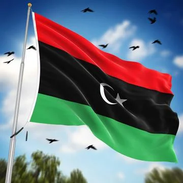 Flag of Libya Flag of Libya , This is a computer generated and 3d rendered... Stock Photos