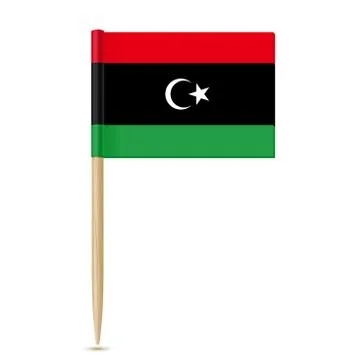 Flag of Libya. Flag toothpick on white background Stock Illustration