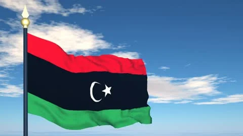 Flag Of Libya Video stock 10732405