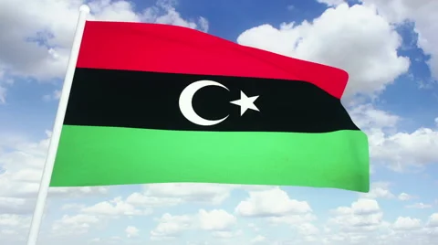 Flag Libya Stock Footage 61541258