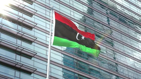 Flag of Libya Stock Footage 343557337