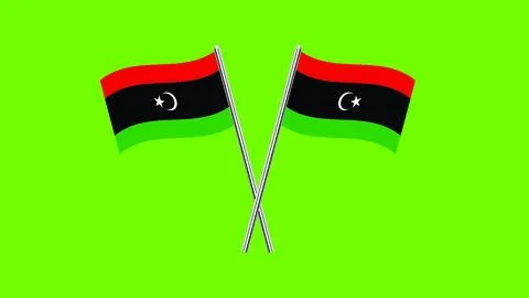 Flag Of Libya, Libya flag, National flag of Libya. Table flag of Libya. Stock Illustration