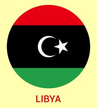 Flag Of Libya, Libya flag, National flag of Libya. circle flag of Libya. Stock Illustration