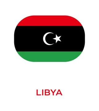 Flag Of Libya, Libya flag, National flag of Libya. button style flag of Libya Stock Illustration