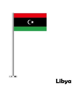 Flag Of Libya, Libya flag, National flag of Libya. Table flag of Libya. Illustrazione stock